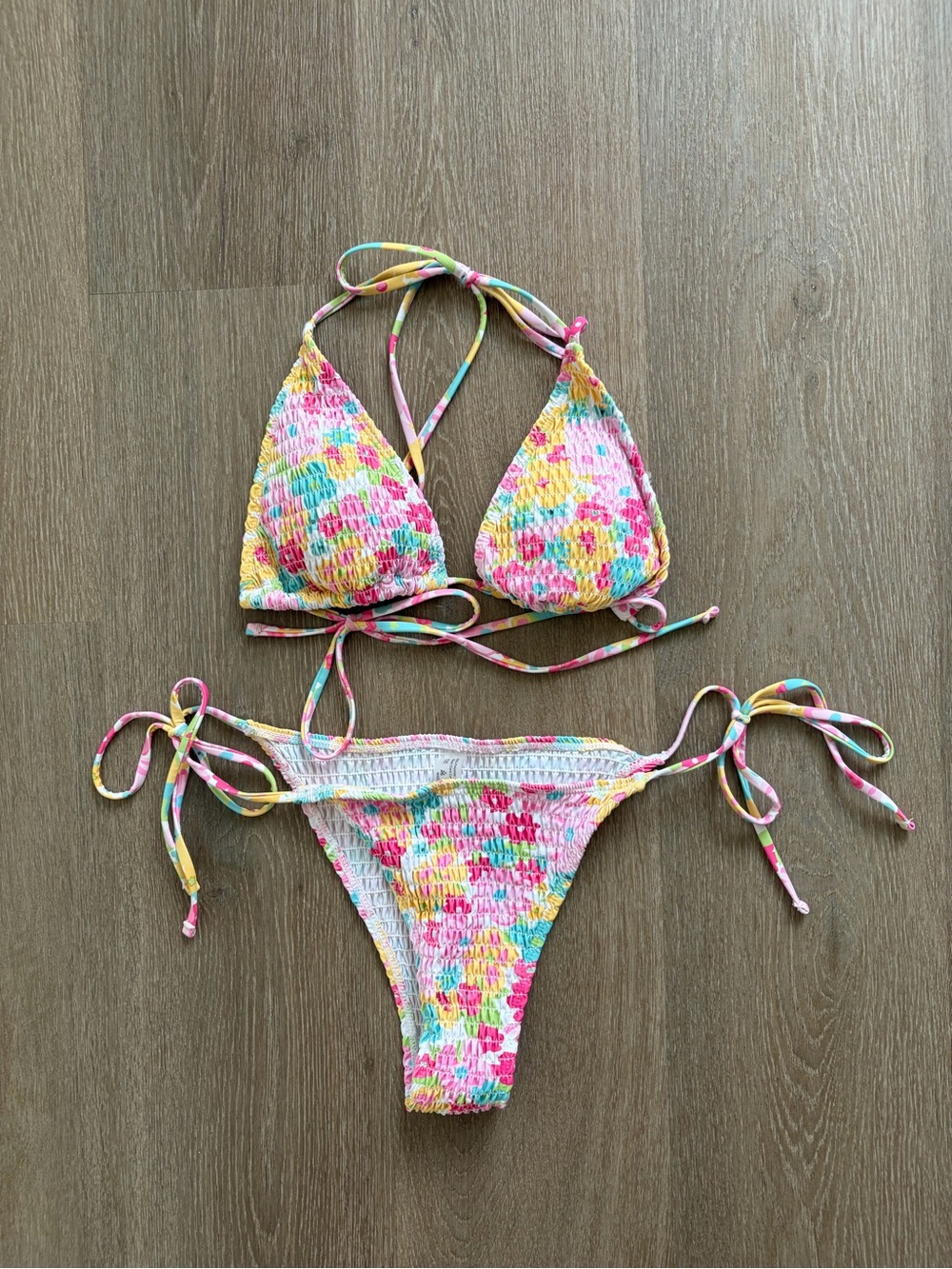 Floral Tie Bikini - Picture 1 of 4
